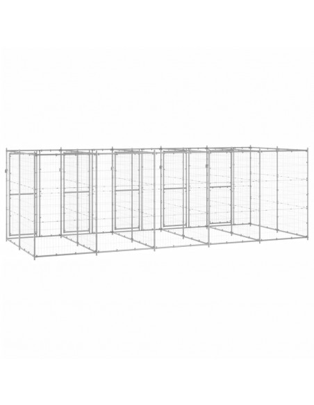 Gabbia per Cani da Esterno in Acciaio Zincato 12,1 m²