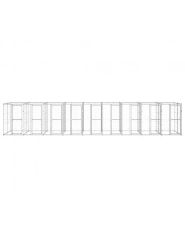 Gabbia per Cani da Esterno in Acciaio Zincato 21,78m²