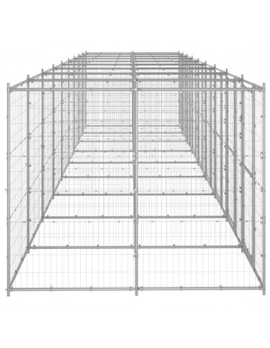 Gabbia per Cani da Esterno in Acciaio Zincato 21,78m²