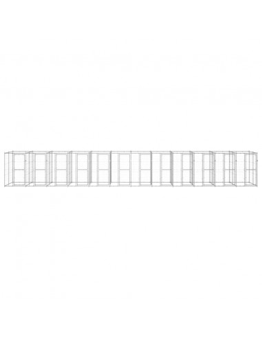 Gabbia per Cani da Esterno in Acciaio Zincato 29,04 m²