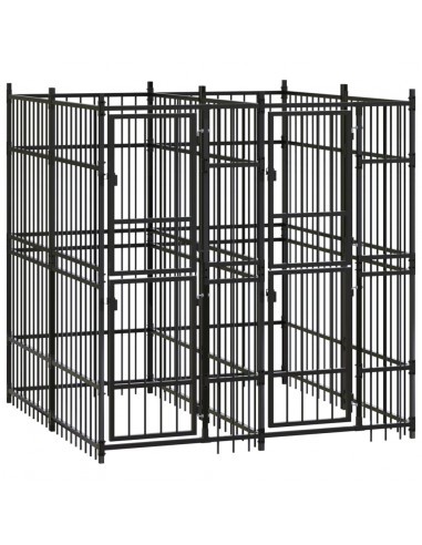 Gabbia per Cani da Esterno in Acciaio 3,69 m²