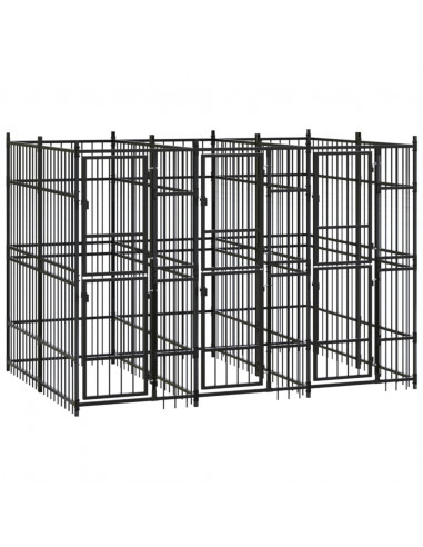Gabbia per Cani da Esterno in Acciaio 5,53 m²