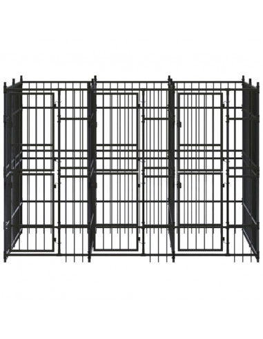 Gabbia per Cani da Esterno in Acciaio 5,53 m²