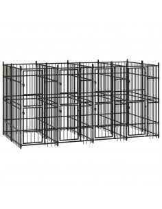 Gabbia per Cani da Esterno in Acciaio 7,37 m² 2