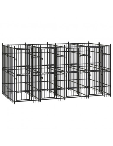 Gabbia per Cani da Esterno in Acciaio 7,37 m²