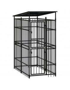 Gabbia per Cani da Esterno con Tetto in Acciaio 1,84 m² 2