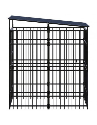Gabbia per Cani da Esterno con Tetto in Acciaio 1,84 m²