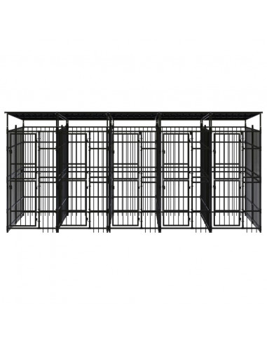 Gabbia per Cani da Esterno con Tetto in Acciaio 9,22 m²