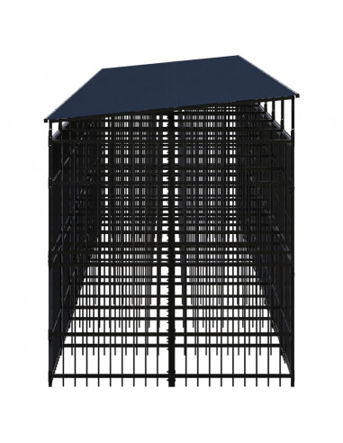 Gabbia per Cani da Esterno con Tetto in Acciaio 16,59 m²