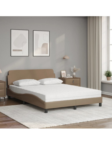 Letto con Materasso Cappuccino 140x200cm Similpelle