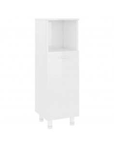 Mobile da Bagno Bianco Lucido 30x30x95 cm in Legno Multistrato 2