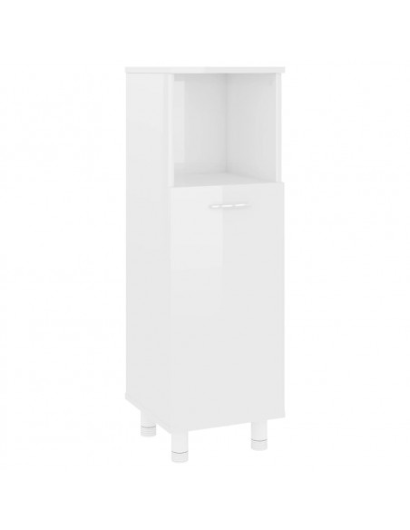 Mobile da Bagno Bianco Lucido 30x30x95 cm in Legno Multistrato