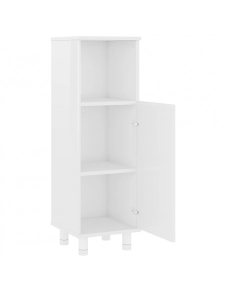 Mobile da Bagno Bianco Lucido 30x30x95 cm in Legno Multistrato