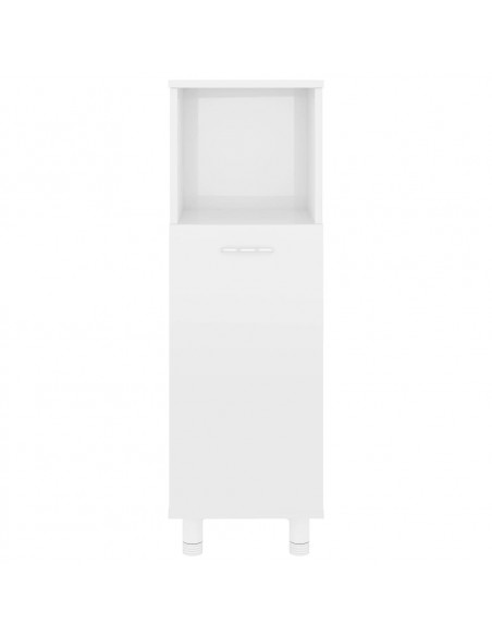 Mobile da Bagno Bianco Lucido 30x30x95 cm in Legno Multistrato