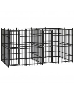 Gabbia per Cani da Esterno in Acciaio 7,37 m² 2