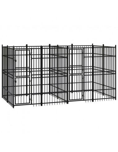 Gabbia per Cani da Esterno in Acciaio 7,37 m²