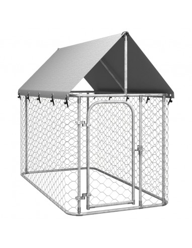 Gabbia per Cani da Esterno con Tetto 200x100x150 cm