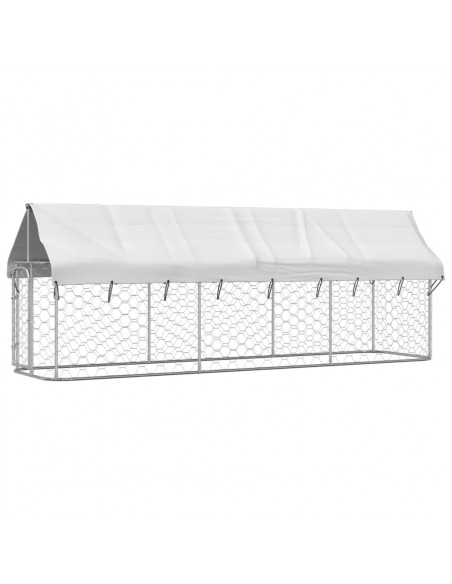 Gabbia per Cani da Esterno con Tetto 400x100x150 cm