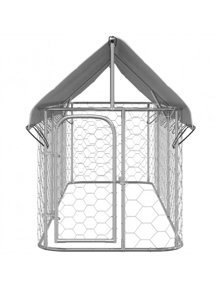 Gabbia per Cani da Esterno con Tetto 400x100x150 cm