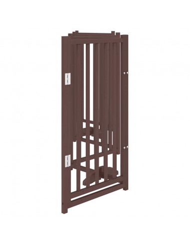 Cancello Cani Pieghevole Marrone 6Pannelli 300cm Massello Abete