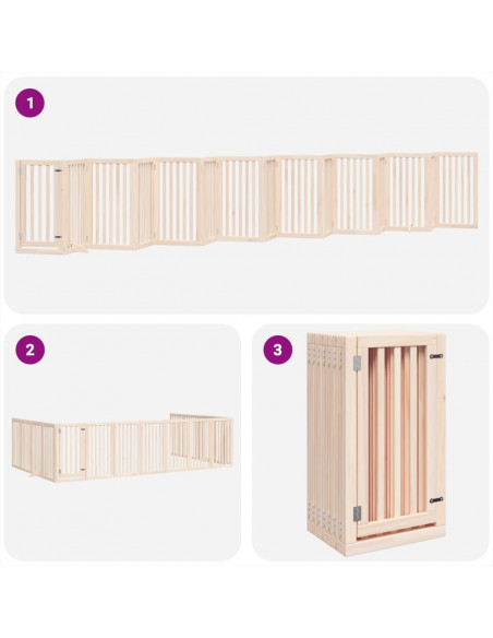 Cancello per Cani Porta Pieghevole 15 Pannelli 750 cm in Pioppo