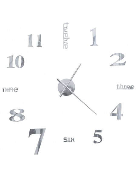 Orologio da Parete 3D in Stile Moderno 100cm XXL Argento