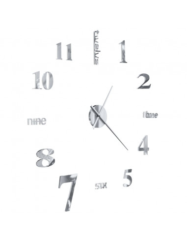 Orologio da Parete 3D in Stile Moderno 100cm XXL Argento