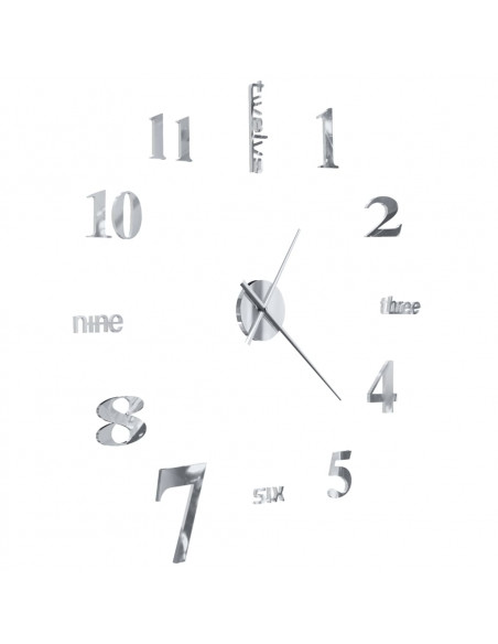 Orologio da Parete 3D in Stile Moderno 100cm XXL Argento