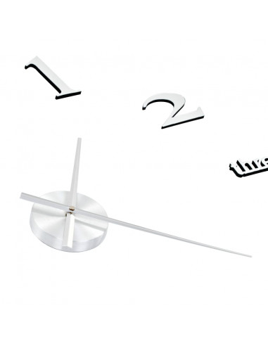 Orologio da Parete 3D in Stile Moderno 100cm XXL Argento