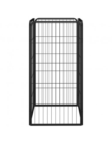 Box Cani a 4 Pannelli Nero 50x100cm Acciaio Verniciato Polvere