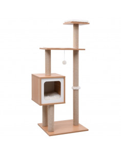 Albero per Gatti con Tappeto Tiragraffi in Sisal 123 cm 2