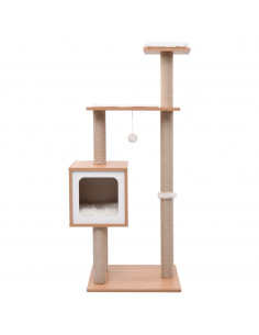 Albero per Gatti con Tappeto Tiragraffi in Sisal 123 cm 2