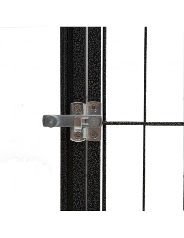 Box Cani a 6 Pannelli Nero 50x100cm Acciaio Verniciato Polvere