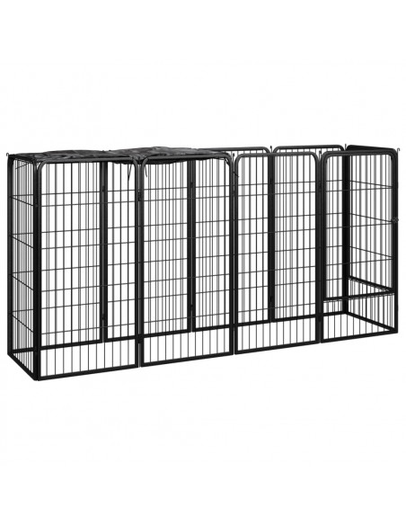 Box Cani 10 Pannelli Nero 50x100 cm Acciaio Verniciato Polvere