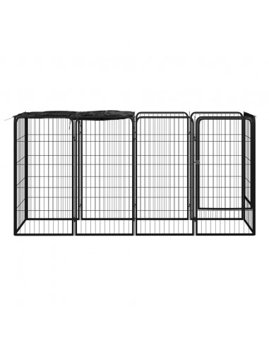 Box Cani 10 Pannelli Nero 50x100 cm Acciaio Verniciato Polvere