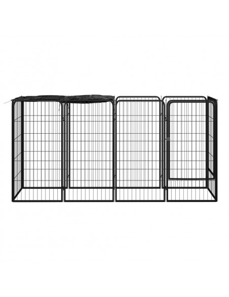 Box Cani 10 Pannelli Nero 50x100 cm Acciaio Verniciato Polvere