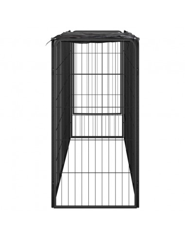 Box Cani 10 Pannelli Nero 50x100 cm Acciaio Verniciato Polvere