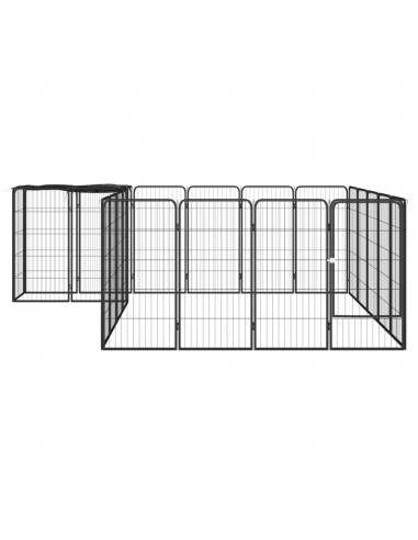 Box Cani 22 Pannelli Nero 50x100 cm Acciaio Verniciato Polvere