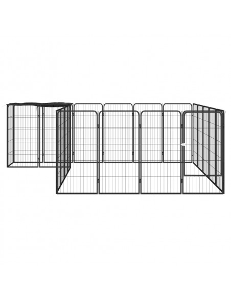 Box Cani 22 Pannelli Nero 50x100 cm Acciaio Verniciato Polvere
