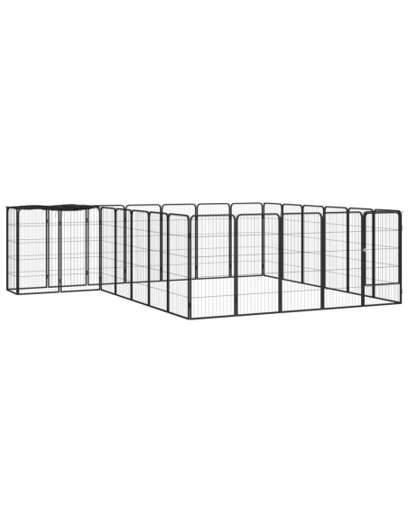 Box Cani 26 Pannelli Nero 50x100 cm Acciaio Verniciato Polvere