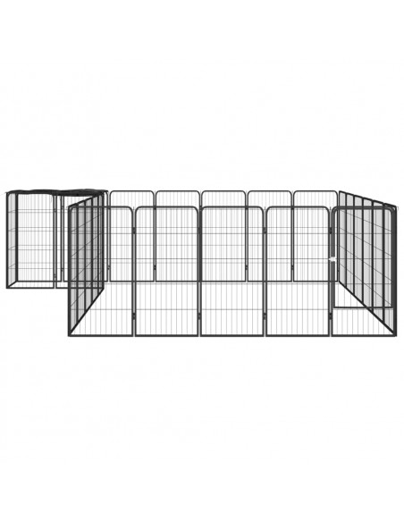 Box Cani 26 Pannelli Nero 50x100 cm Acciaio Verniciato Polvere