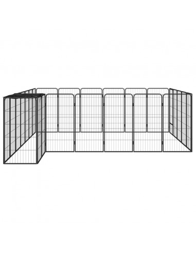 Box Cani 26 Pannelli Nero 50x100 cm Acciaio Verniciato Polvere