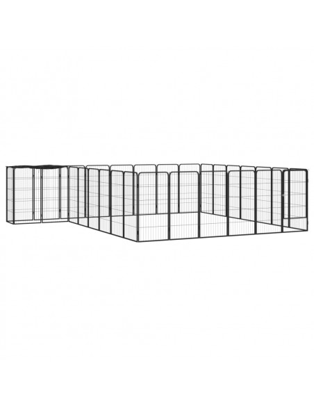 Box Cani 30 Pannelli Nero 50x100 cm Acciaio Verniciato Polvere