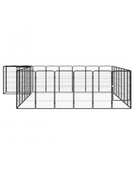 Box Cani 30 Pannelli Nero 50x100 cm Acciaio Verniciato Polvere