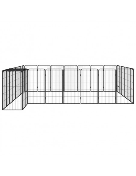 Box Cani 30 Pannelli Nero 50x100 cm Acciaio Verniciato Polvere