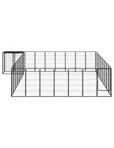 Box Cani 34 Pannelli Nero 50x100 cm Acciaio Verniciato Polvere