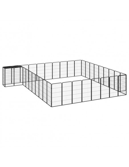 Box Cani 38 Pannelli Nero 50x100 cm Acciaio Verniciato Polvere