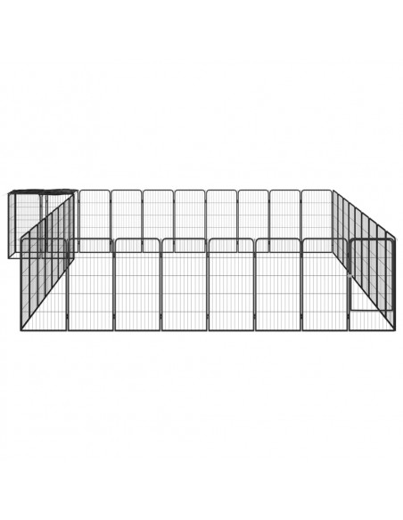 Box Cani 38 Pannelli Nero 50x100 cm Acciaio Verniciato Polvere