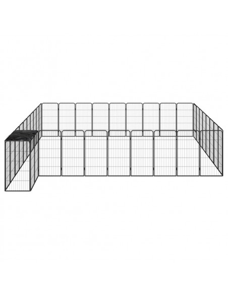 Box Cani 38 Pannelli Nero 50x100 cm Acciaio Verniciato Polvere