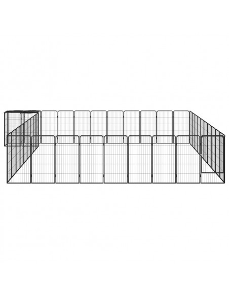 Box Cani 42 Pannelli Nero 50x100 cm Acciaio Verniciato Polvere